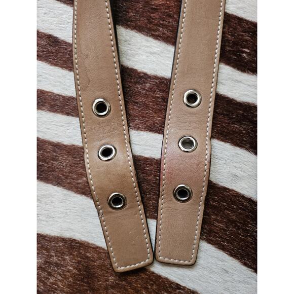 COACH Vintage Brown Leather Silver Hardware Replacement Handles For Handbag 23” - Picture 2 of 5